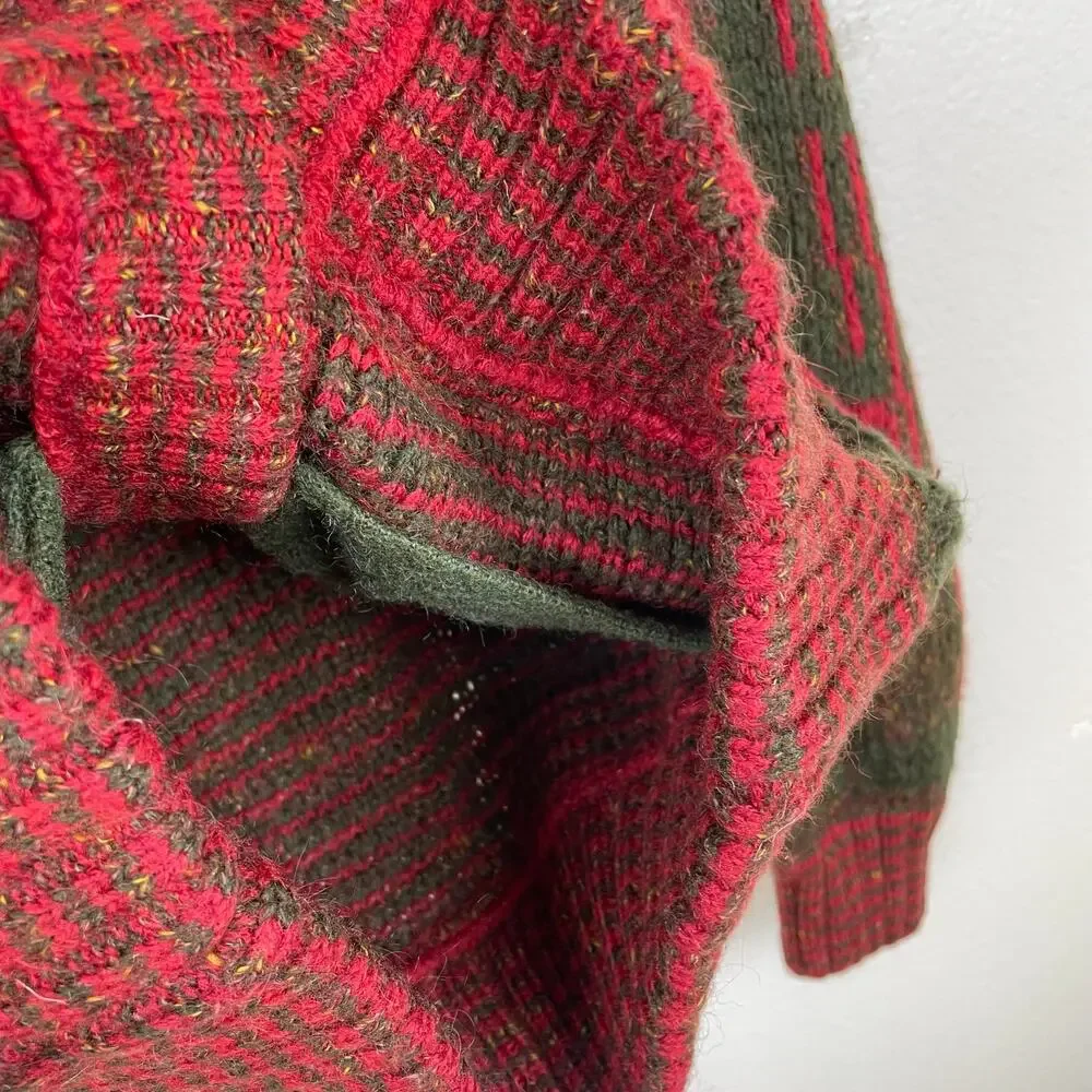 Vintage‎ Cardigan Sweater Mens Sz M Italy Alpaca Wool Grunge Chunky Thick Cabin